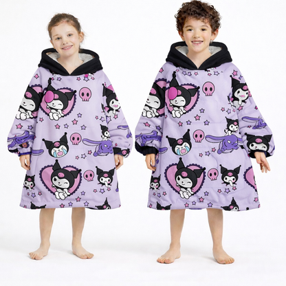 Kuromi Hello Kitty Wearable Blanket Hoodie for Kids & Adults | OLM Toys