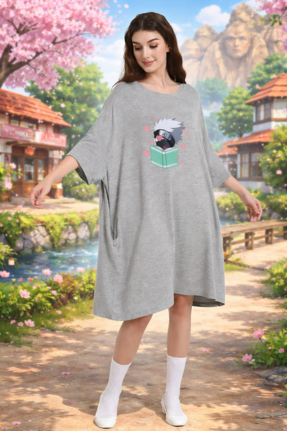 Kakashi Hatake Naruto bamboo Sleep Oversized Tee