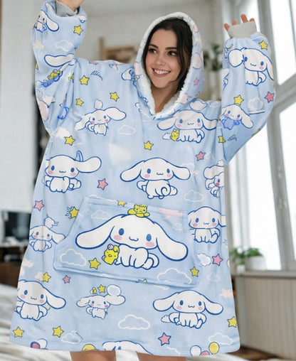 Cinnamoroll hello kitty Wearable Blanket Hoodie for Kids & Adults | OLM Toys