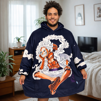 gear 5 Luffy One Piece Wearable Blanket Hoodie for Kids & Adults | OLM Toys