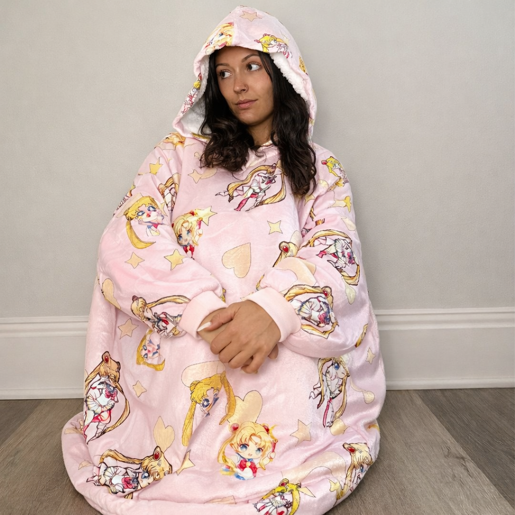 Sailor Moon Wearable Blanket Hoodie for Kids & Adults | OLM Toys