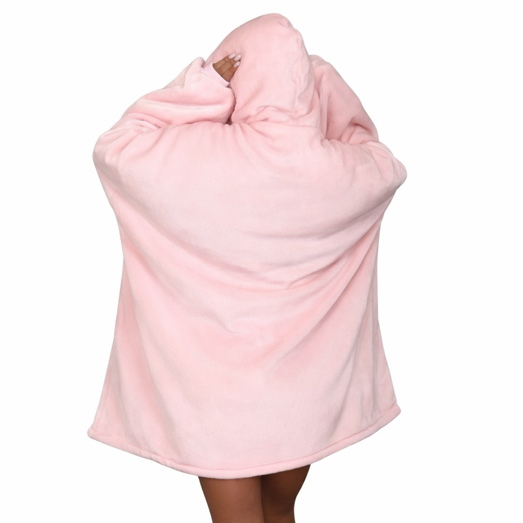 pink Wearable Sherpa Blanket Hoodie oversize for Kids & Adults | OLM Toys