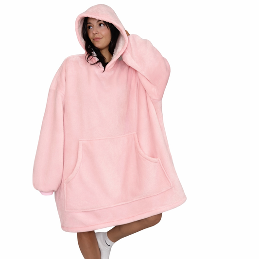 pink Wearable Sherpa Blanket Hoodie oversize for Kids & Adults | OLM Toys