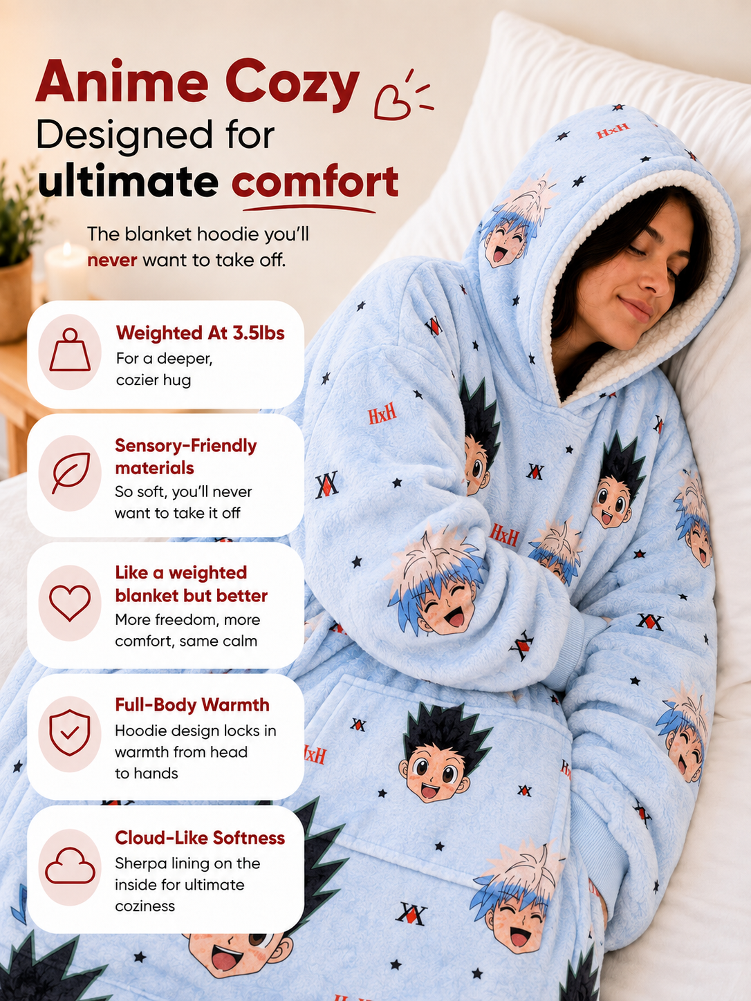 Hunter x hunter blanket hoodie