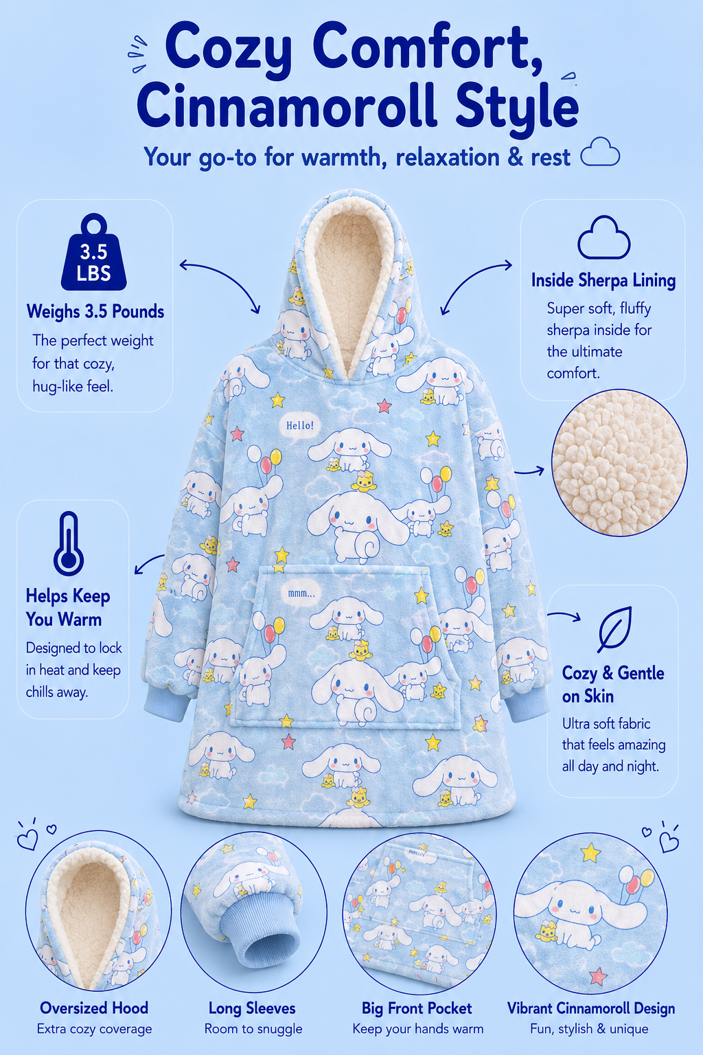 Cinnamoroll Blanket Hoodie