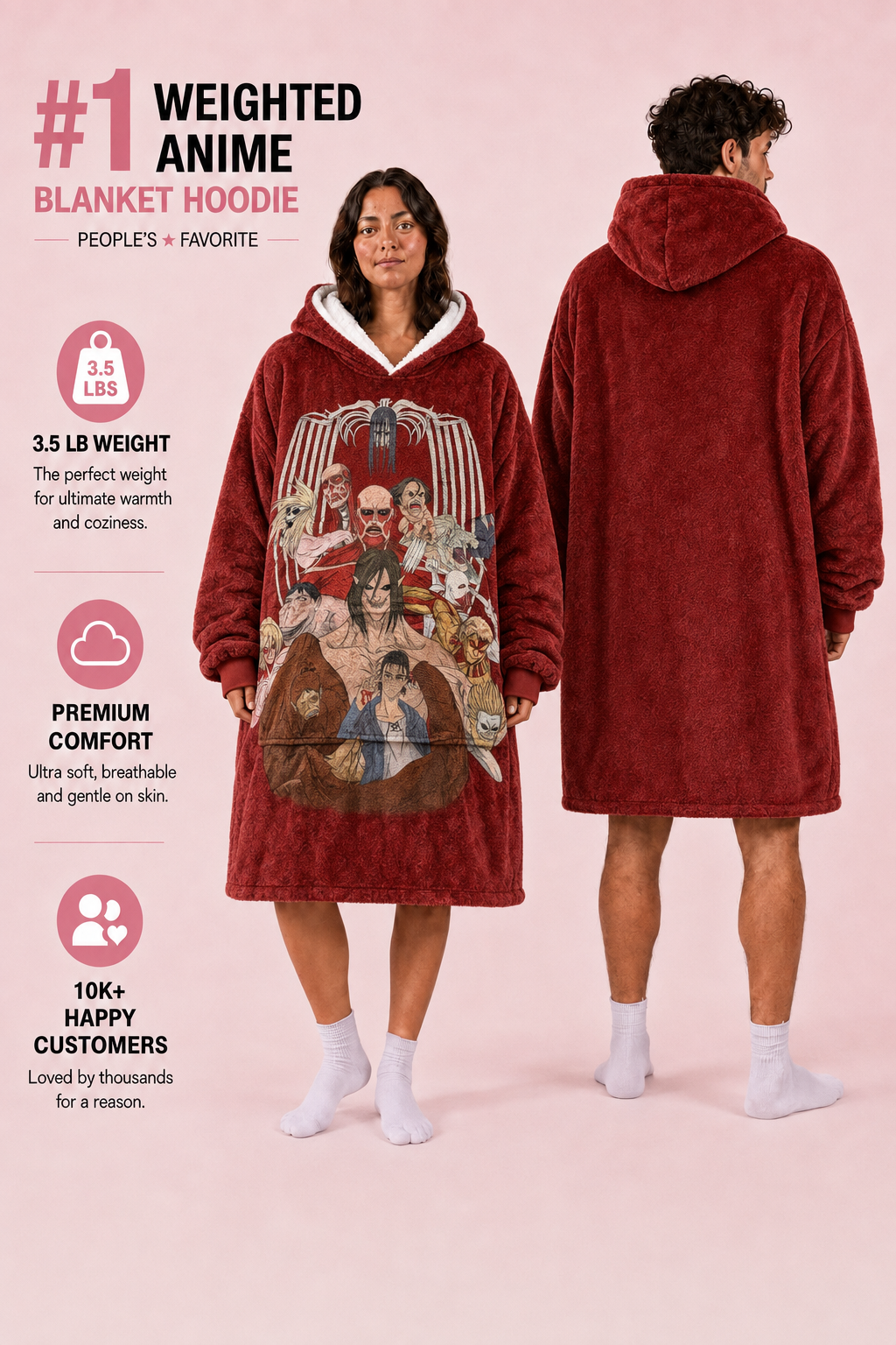 Attack on titan blanket hoodie