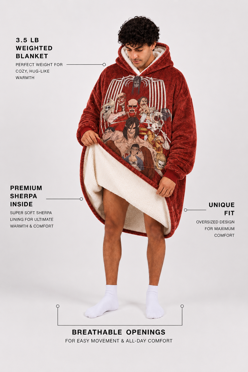 Attack on titan blanket hoodie