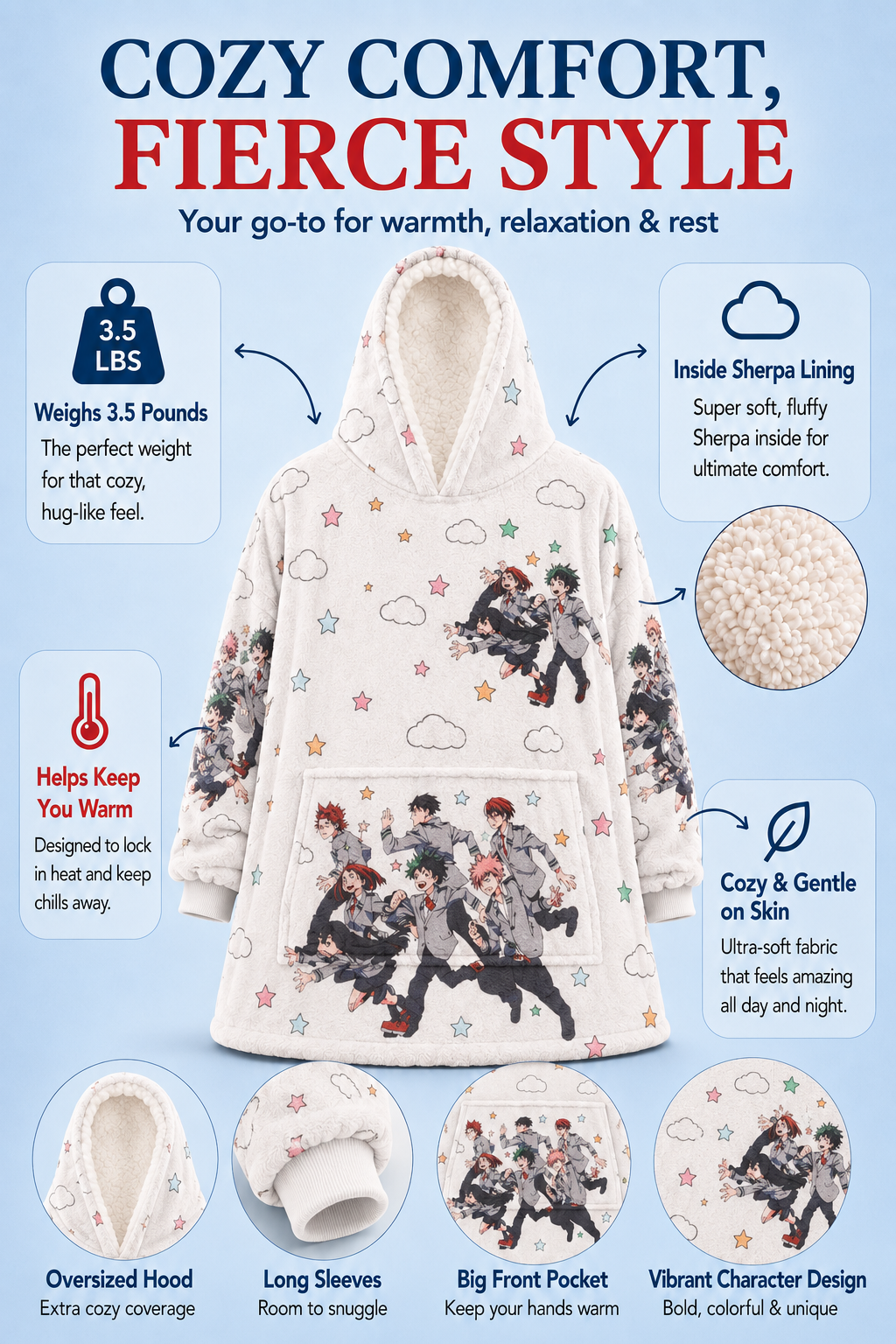 My hero academia blanket hoodie
