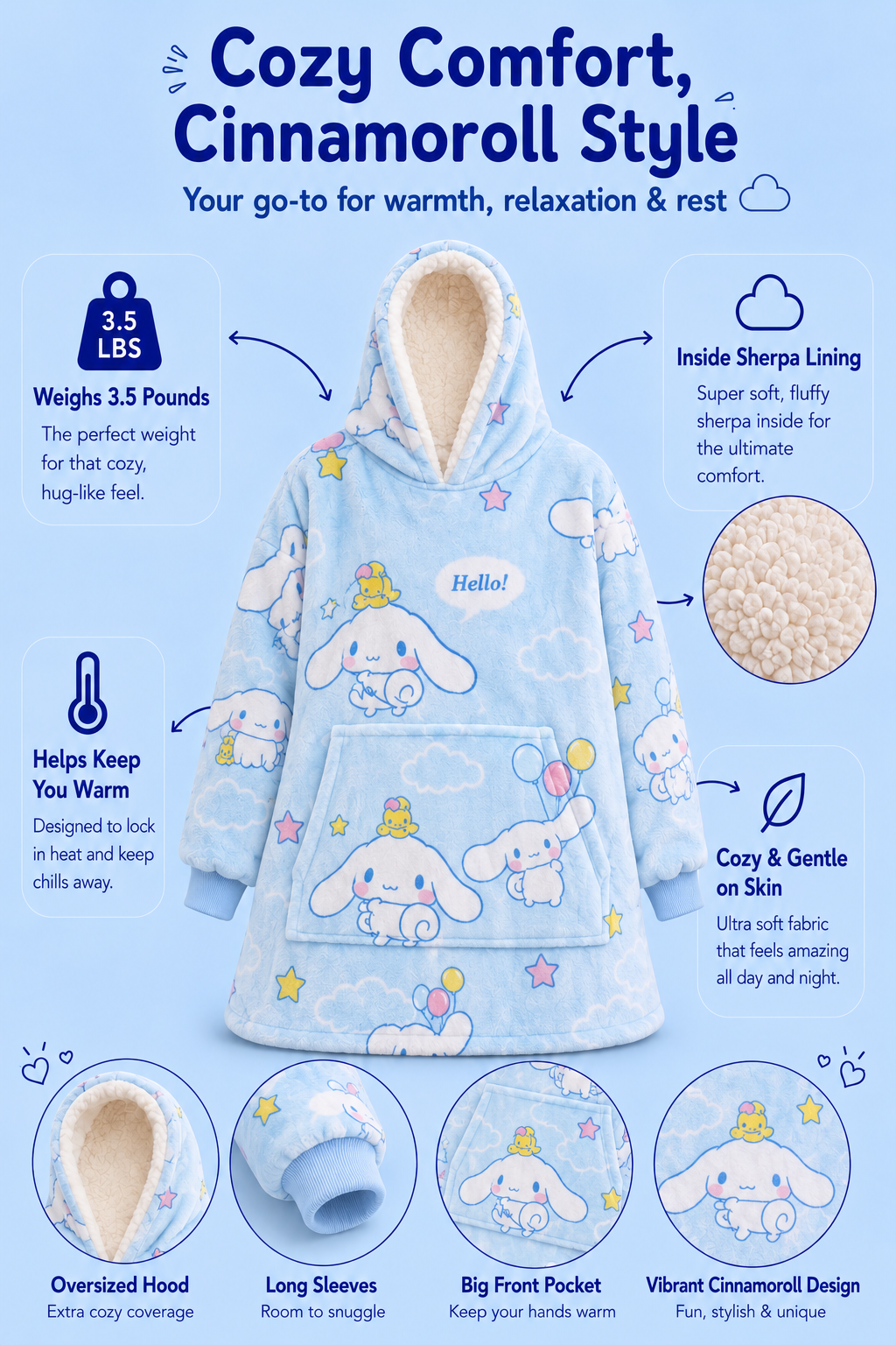 Cinnamoroll Blanket Hoodie