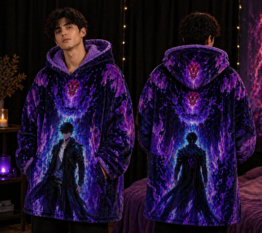 Shadow Monarch Hoodie Dark Anime Inspired Blanket Hoodie