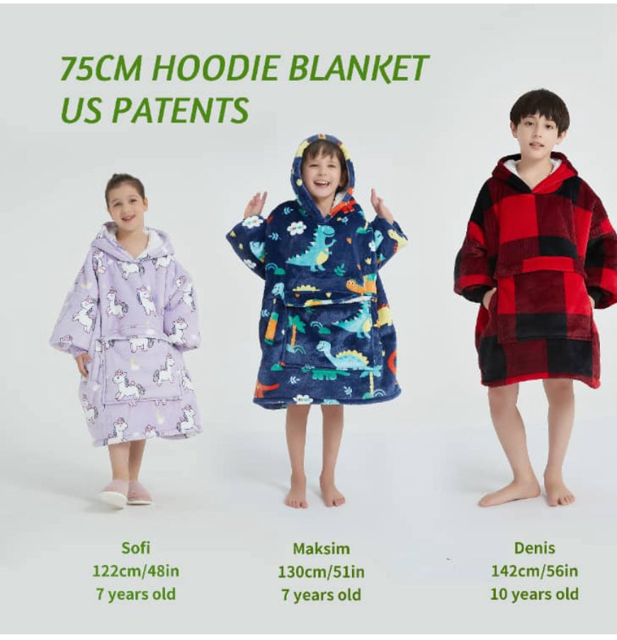 Anime Blanket Hoodie  oversize snuggle Sherpa Hello Kitty unisex adults and kids