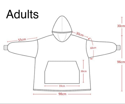 Anime Blanket Hoodie  oversize snuggle Sherpa Hello Kitty unisex adults and kids