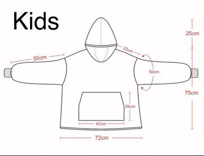 Anime Blanket Hoodie  oversize snuggle Sherpa Hello Kitty unisex adults and kids