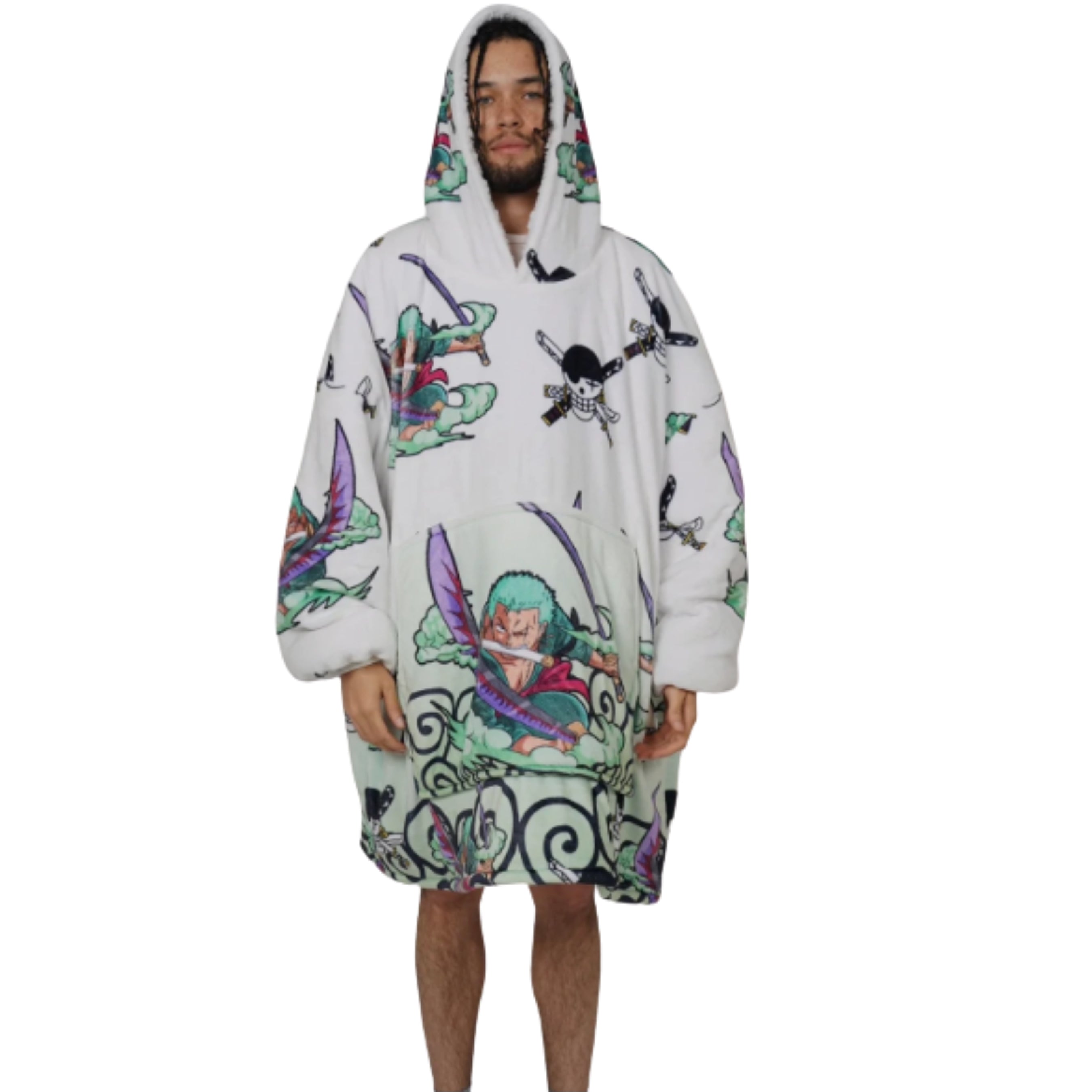 Zoro One Piece Wearable Blanket Hoodie for Kids & Adults | OLM