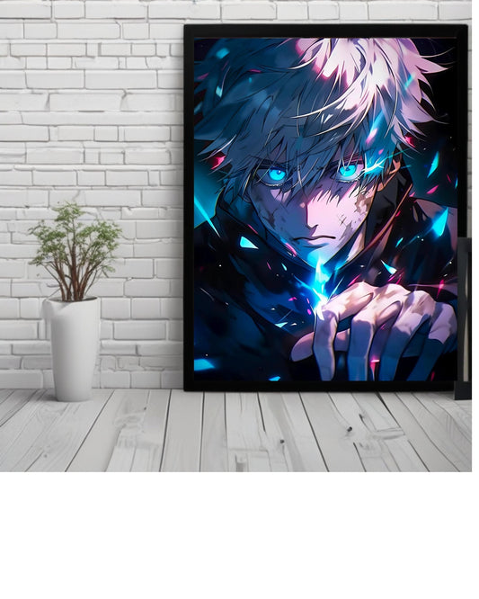 Anime poster Gojo,jujutsu kaisen - 12x16 Inch, Glossy Shine - Olm collectibles
