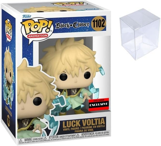 Black Clover 1102 Luck Voltia Funko Pop! with Protector Case Bundle, AAA Exclusive - Olm collectibles