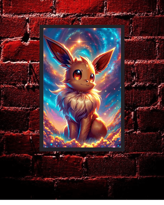 Eevee,Pokémon , Anime Poster - 12x16 Inch, Glossy Shine framed - Olm collectibles