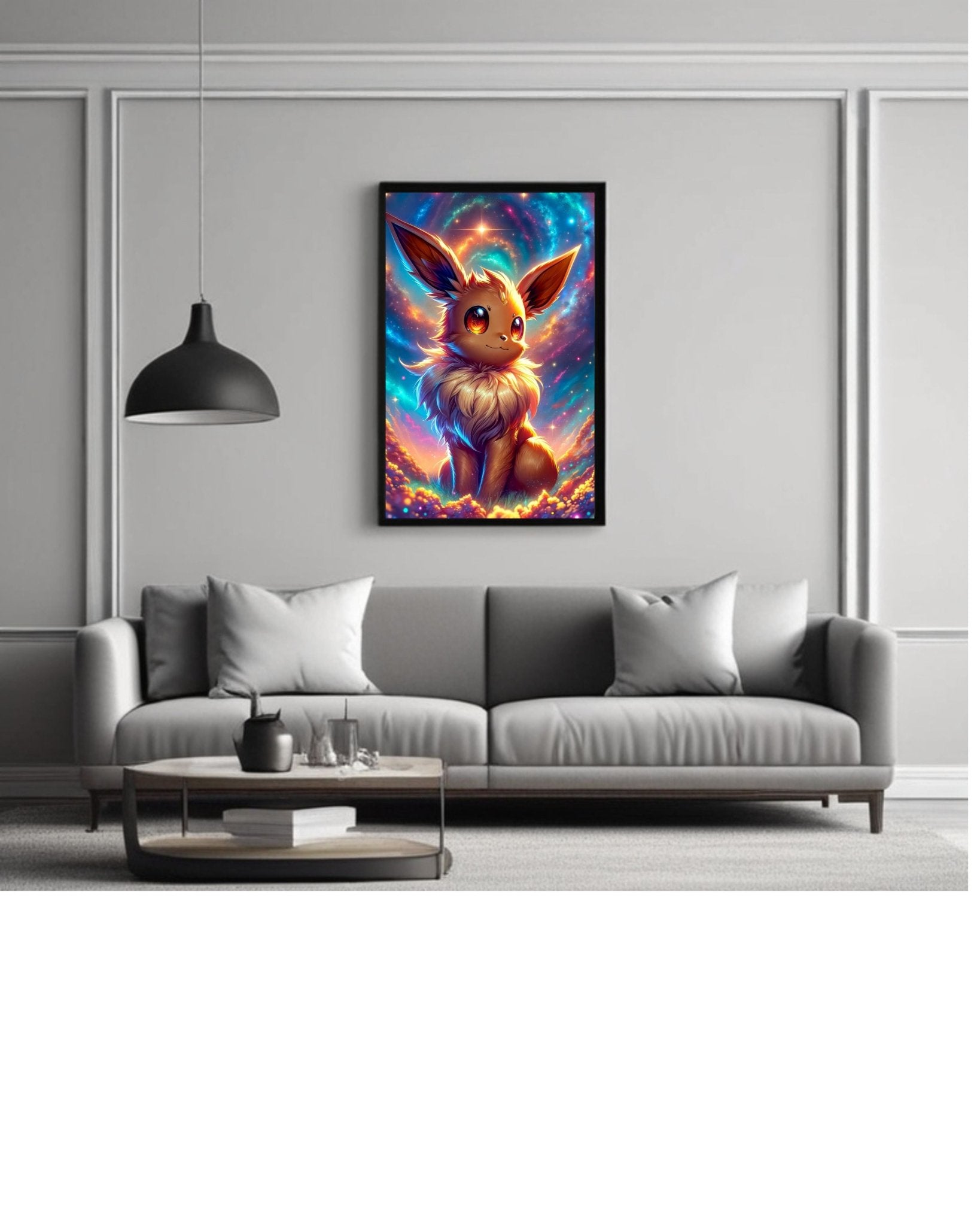 Eevee,Pokémon , Anime Poster - 12x16 Inch, Glossy Shine framed - Olm collectibles