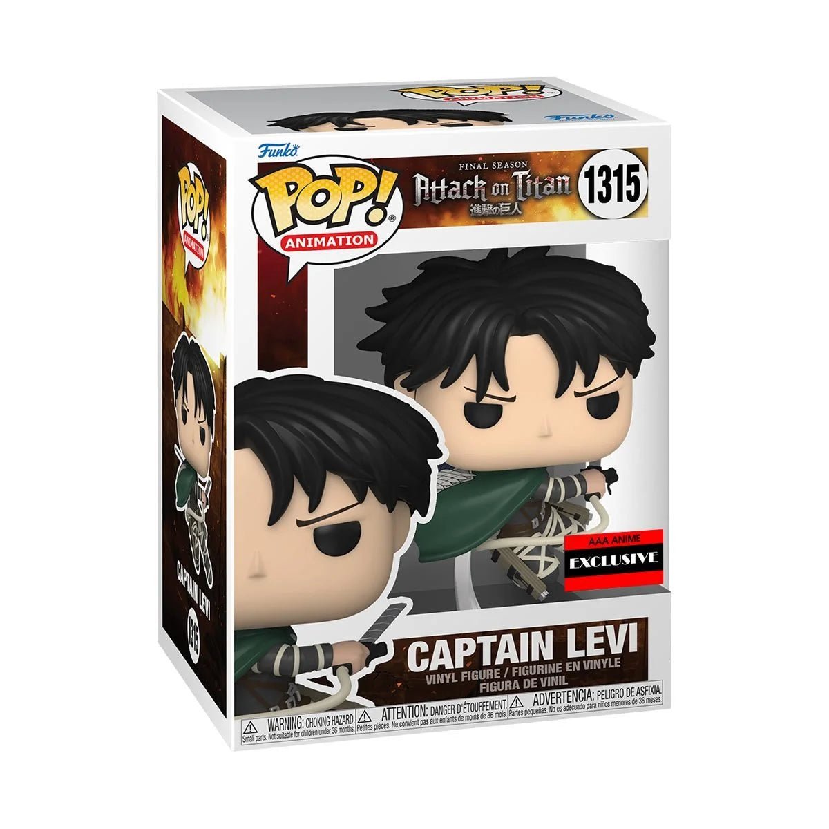 Funko - Attack on Titan - 1315 Captain Levi Ackerman Pop! Vinyl Figure AAA Anime Exclusive - Olm collectibles