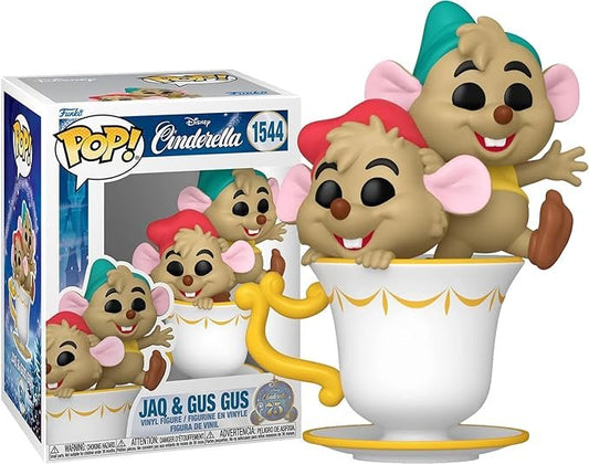 Funko Pop ! 1544 Jaq & Gus Gus - Pop Protector: Cinderella 75th Anniversary Disney Pop! Animation Vinyl Figure - Olm collectibles