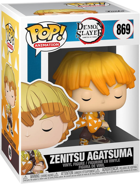 Funko Pop Animation: Demon Slayer - 869 Zenitsu Agatsuma, 3.75 Inches - Collectable Vinyl Figure - Olm collectibles