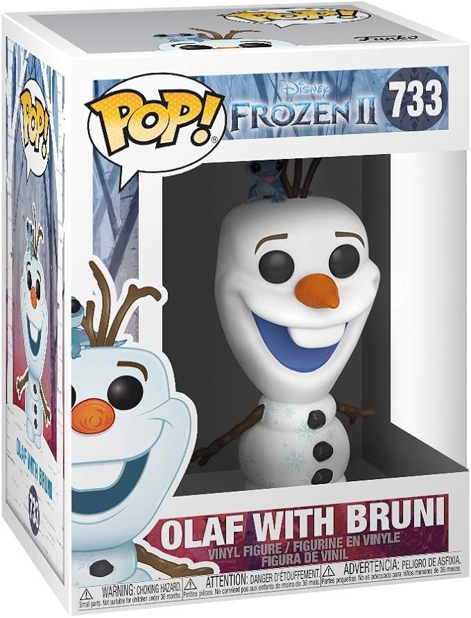 Funko Pop! Disney: Frozen 2 - 733 Olaf with Fire Salamander, Multicolor - Olm collectibles