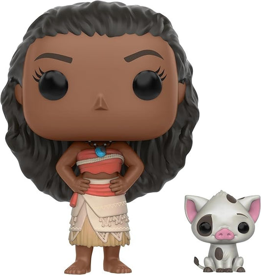 Funko POP Disney: Moana - 213 Moana & Pua Action Figure, Brown, Standard - Olm collectibles