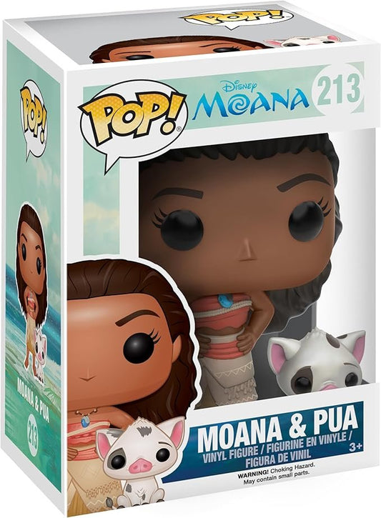 Funko POP Disney: Moana - 213 Moana & Pua Action Figure, Brown, Standard - Olm collectibles
