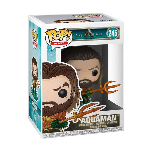 Funko Pop Heroes: 245 Aquaman - Arthur Curry in Hero Suit Collectible Figure, Multicolor - Olm collectibles