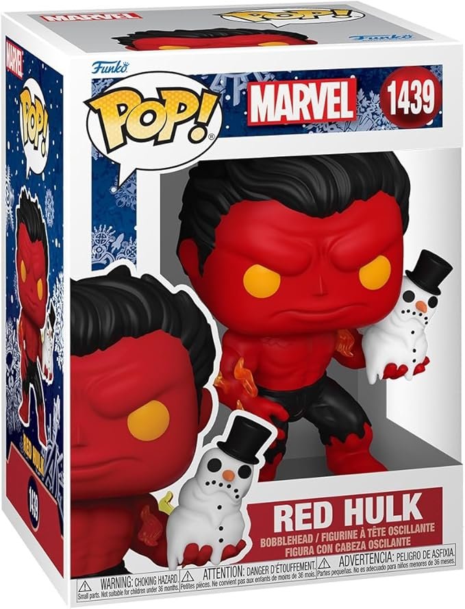 Funko POP! Marvel: Holiday – 1439 Red Hulk - Marvel Comics - Collectable Vinyl Figure - Olm collectibles
