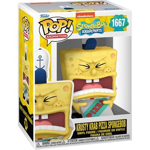 Funko POP! TV: 1667 Spongebob Squarepants 25th Anniversary - Spongebob Squarepants with Pizza - Collectable Vinyl Figure - Olm collectibles