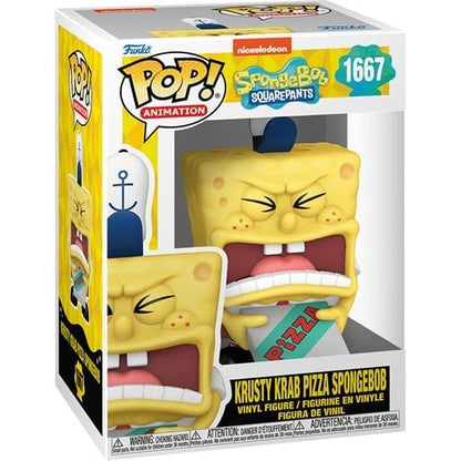 Funko POP! TV: 1667 Spongebob Squarepants 25th Anniversary - Spongebob Squarepants with Pizza - Collectable Vinyl Figure - Olm collectibles