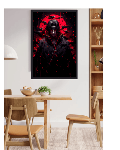 Itachi uchiha ,naurto , Anime Poster , 12x16 Inch, Glossy Shine framed - Olm collectibles