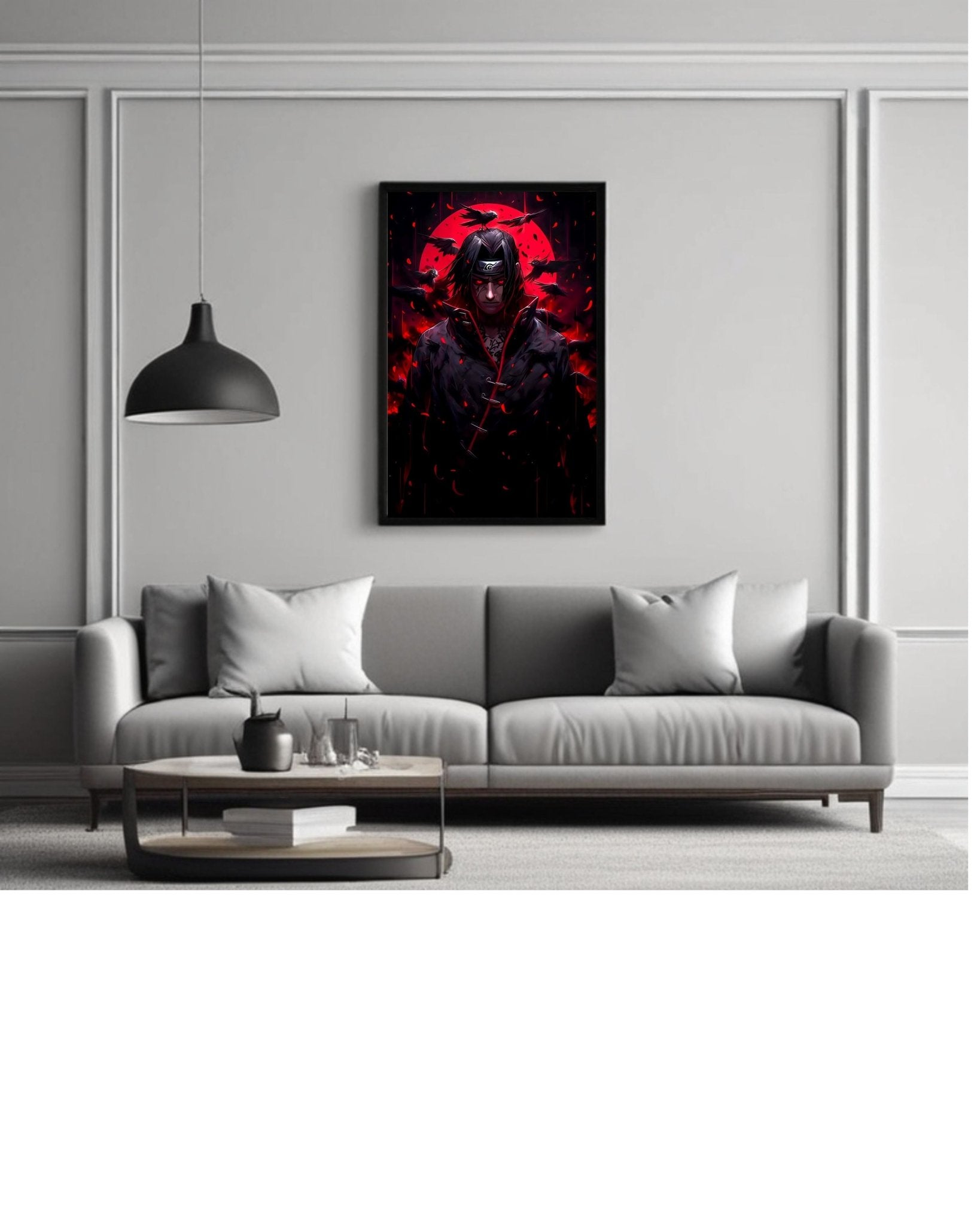 Itachi uchiha ,naurto , Anime Poster , 12x16 Inch, Glossy Shine framed - Olm collectibles