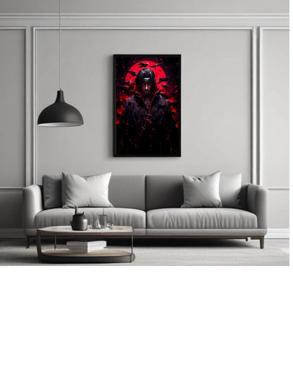 Itachi uchiha ,naurto , Anime Poster , 12x16 Inch, Glossy Shine framed - Olm collectibles