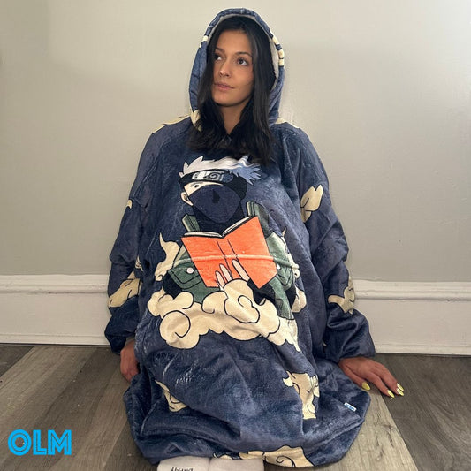 Kakashi Hatake Oversized Blanket Hoodie – Ultra - Soft Sherpa for unisex Adults & Kids - Olm collectibles