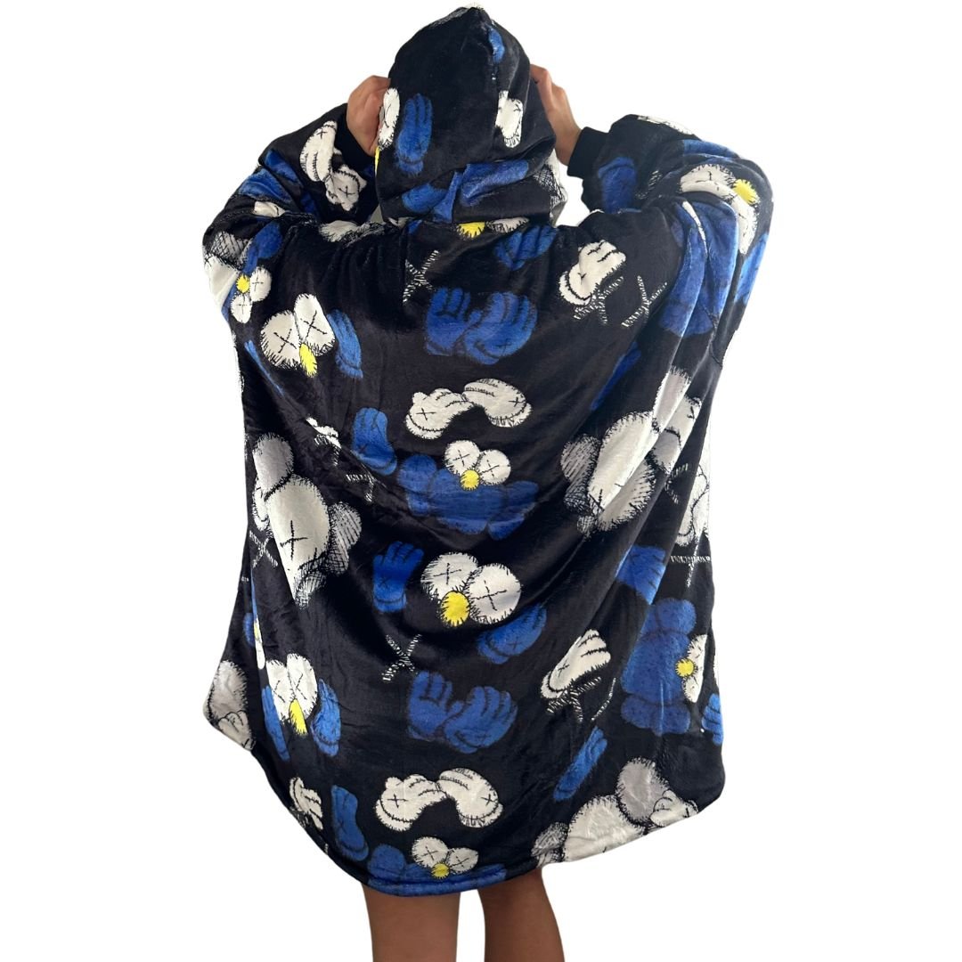 KAWS&ELMO - Inspired Oversized Blanket Hoodie – Plush Sherpa Hoodie snuggle unisex for Adults & Kids - Olm collectibles