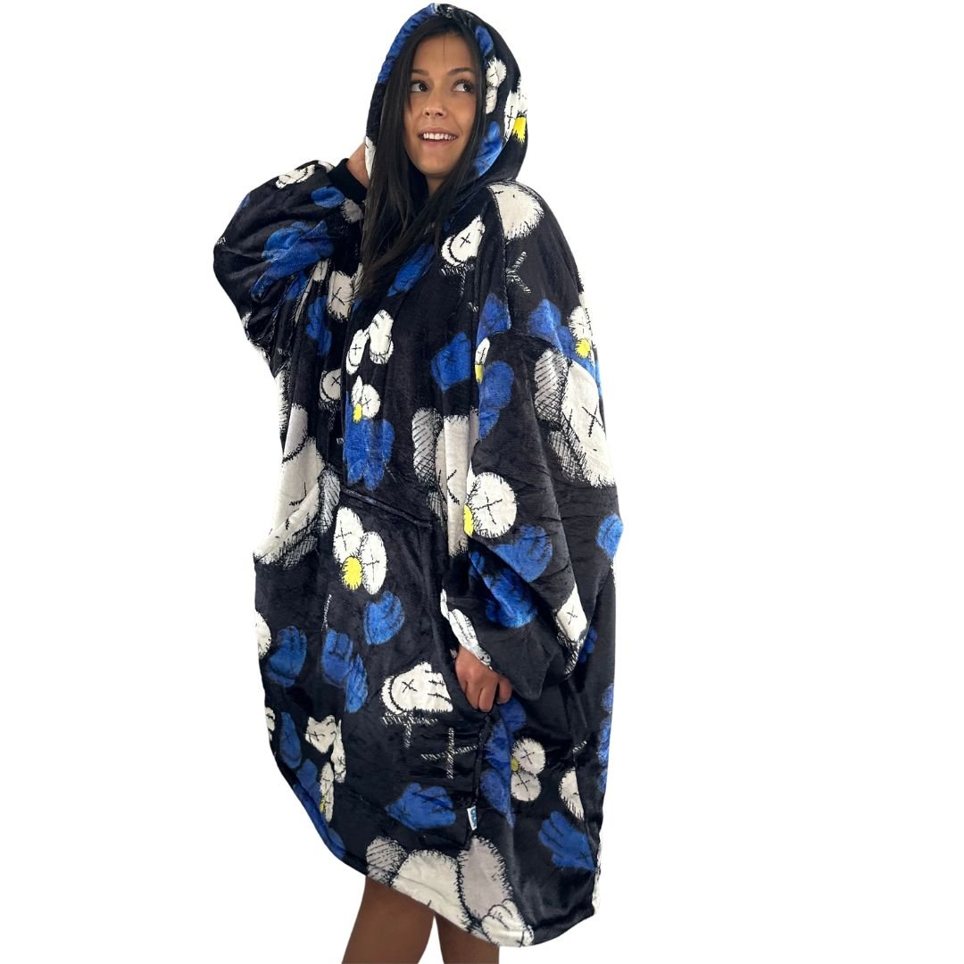 KAWS&ELMO - Inspired Oversized Blanket Hoodie – Plush Sherpa Hoodie snuggle unisex for Adults & Kids - Olm collectibles