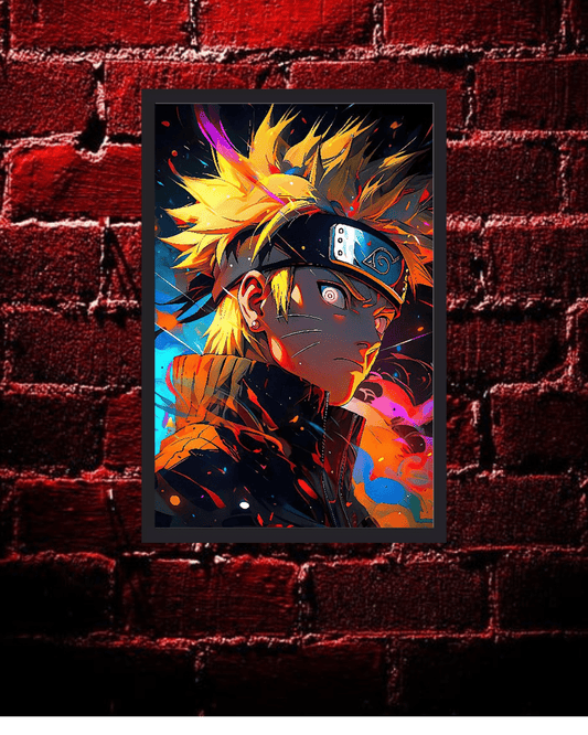 Naruto Uzumaki anime Poster 12x16 Inch, Glossy Shine framed - Olm collectibles