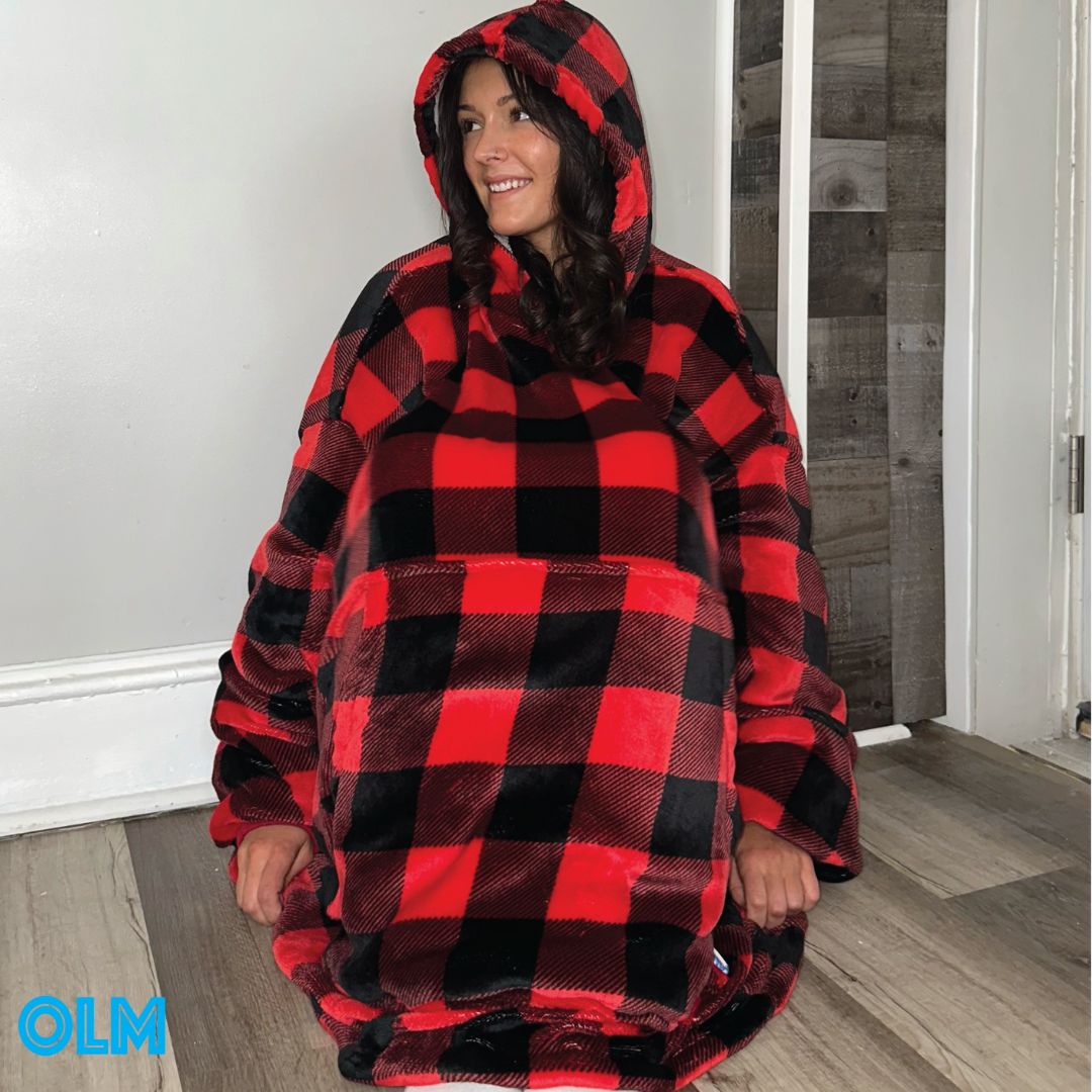 Original Oversized Microfiber & Sherpa Wearable Blanket Hoodie various come in unisex adults and kids sizes - Olm collectibles