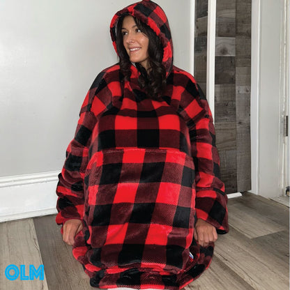 Original Oversized Microfiber & Sherpa Wearable Blanket Hoodie various come in unisex adults and kids sizes - Olm collectibles