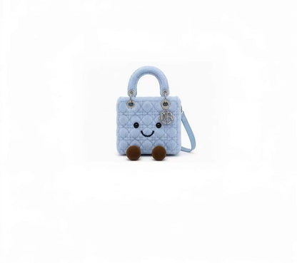 Fluffy Plush designer 
Lady O Bag- Blue