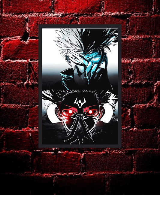 Saukuna,Gojo,jujutsu kaisen , Anime Poster , 12x16 Inch, Glossy Shine framed - Olm collectibles