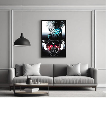 Saukuna,Gojo,jujutsu kaisen , Anime Poster , 12x16 Inch, Glossy Shine framed - Olm collectibles